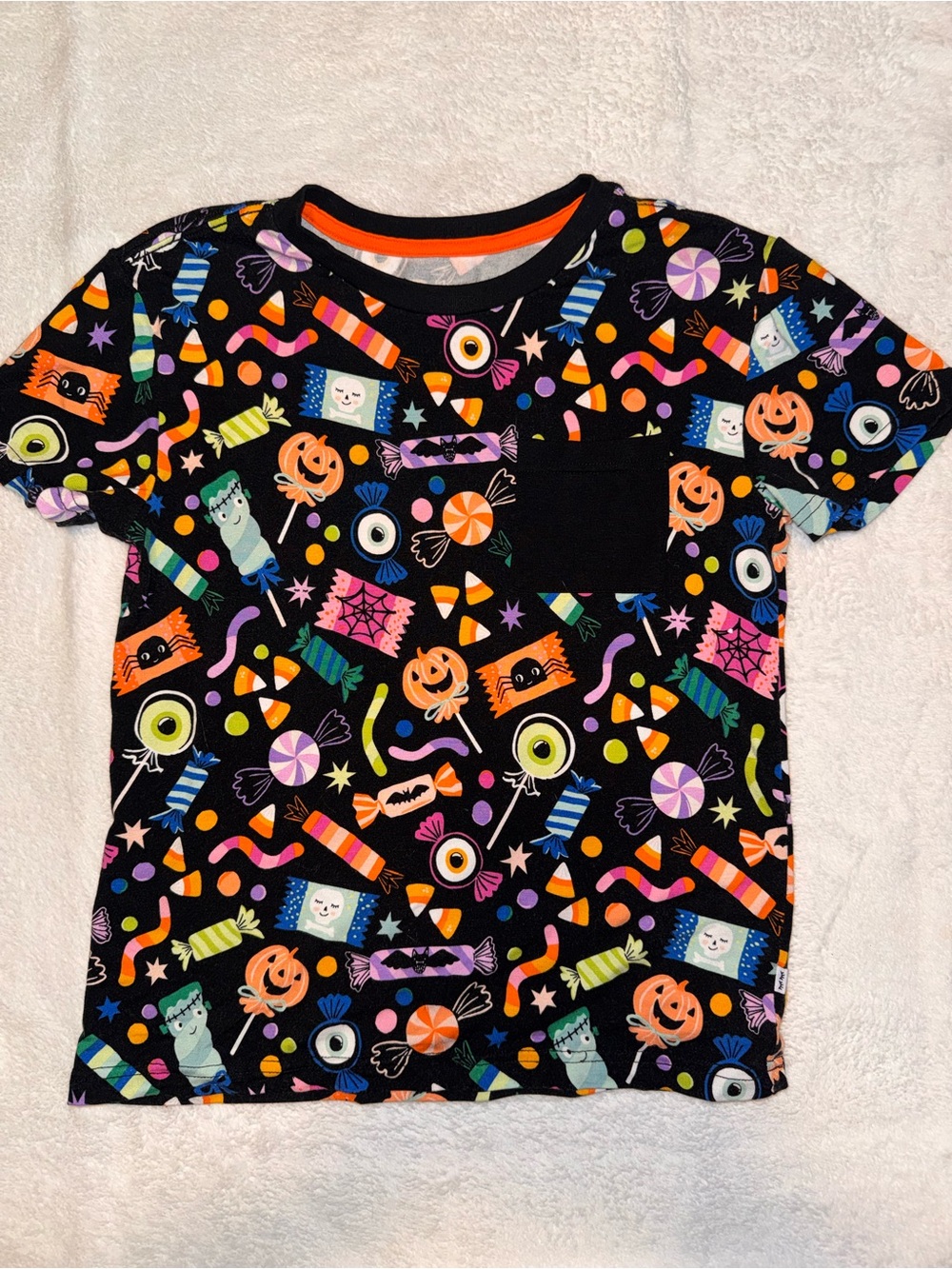 Kids Play by little sleepies Halloween Candy Print Short Sleeve Tee - Black